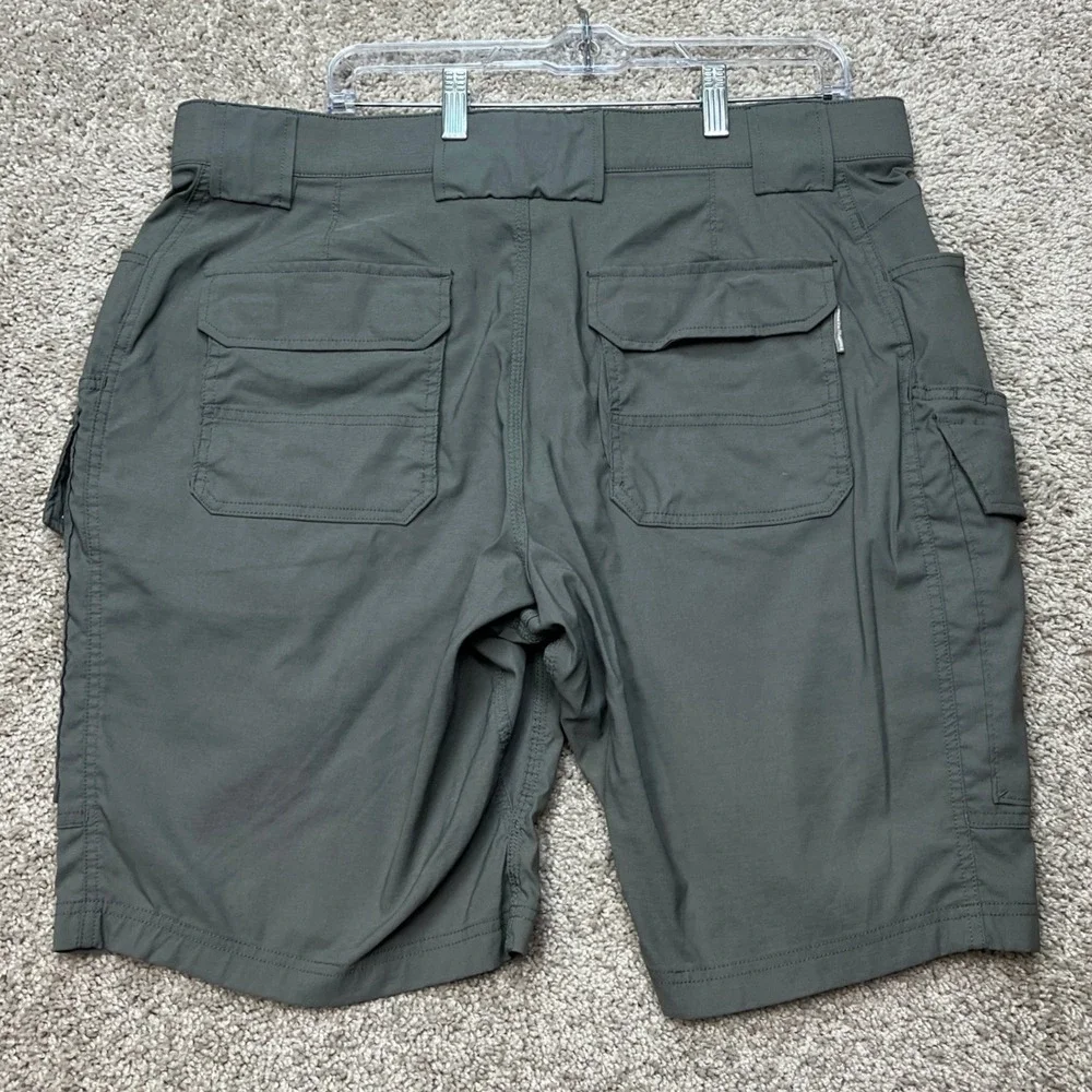 Duluth Trading Co Cargo Shorts Mens 38 Gray Dry on the Fly Relaxed Fit Tactical